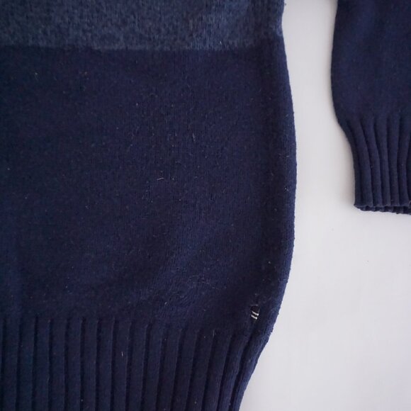 Nautica Wool Cotton Navy Turtleneck Sweater Minimalist Old Money Winter L - Picture 5 of 8